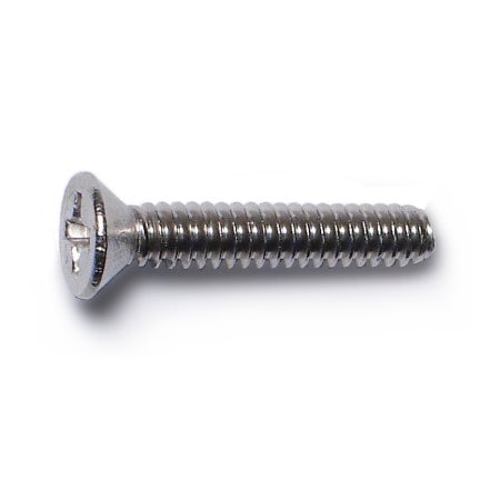 Midwest Fastener #6-32 x 3/4 in Phillips Flat Machine Screw, Plain 18-8 Stainless Steel, 100 PK 07163